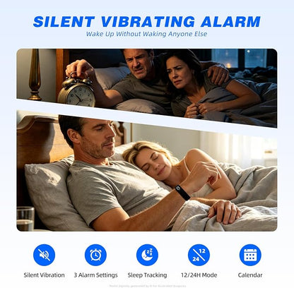 Vibrating Alarm Clock Wristband & Sport Pedometer