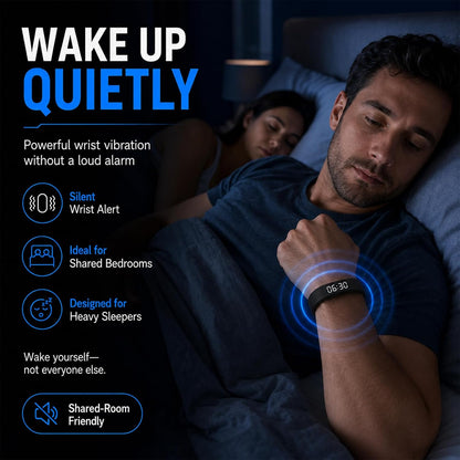 Vibrating Alarm Clock Wristband & Sport Pedometer