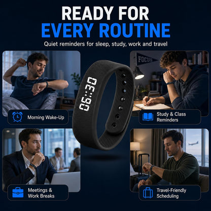 Vibrating Alarm Clock Wristband & Sport Pedometer