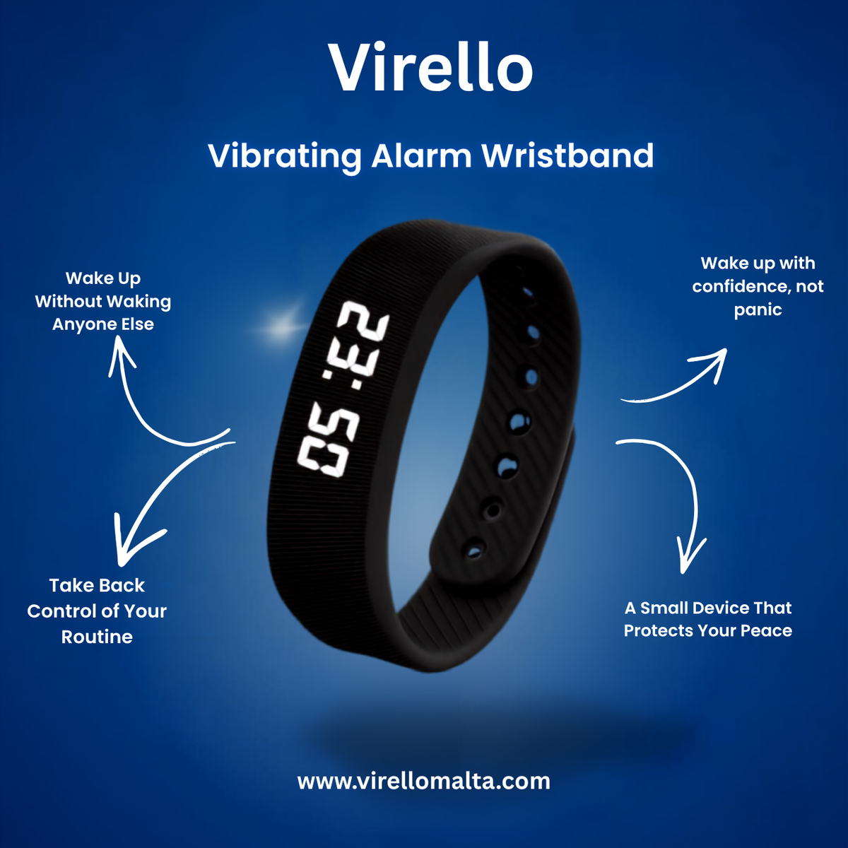 Vibrating Alarm Clock Wristband & Sport Pedometer